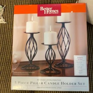 Better Homes & Gardens, 3 candle holders, black